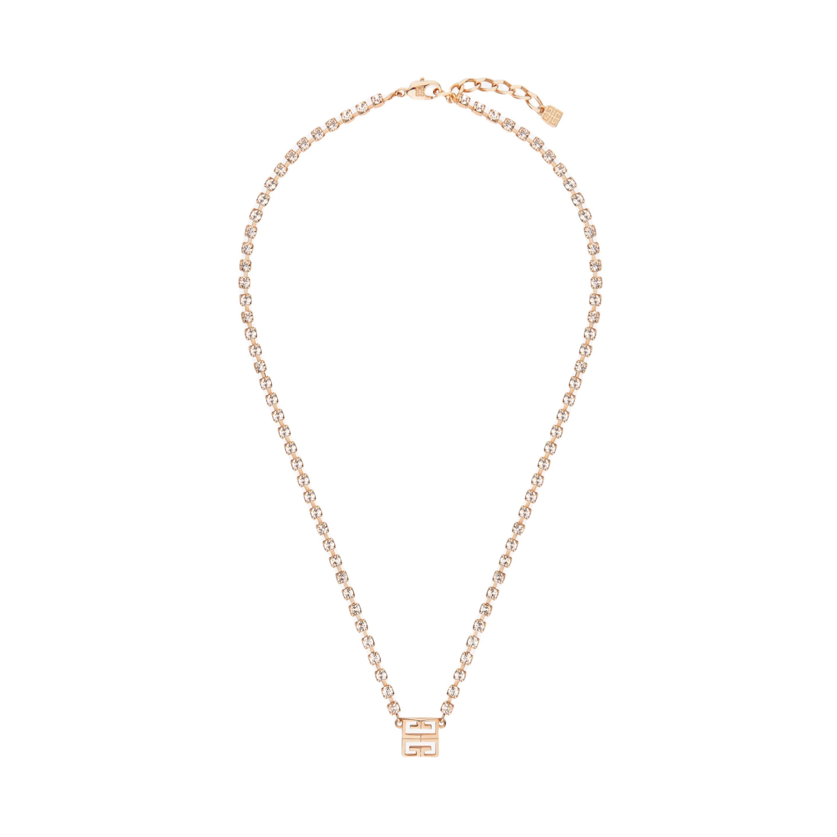 GVN002 Gold 4G necklace in metal with crystals - ccjewelryacc