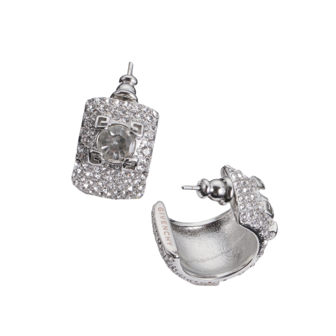 GVE010 Stitch earrings in metal with crystals - ccjewelryacc