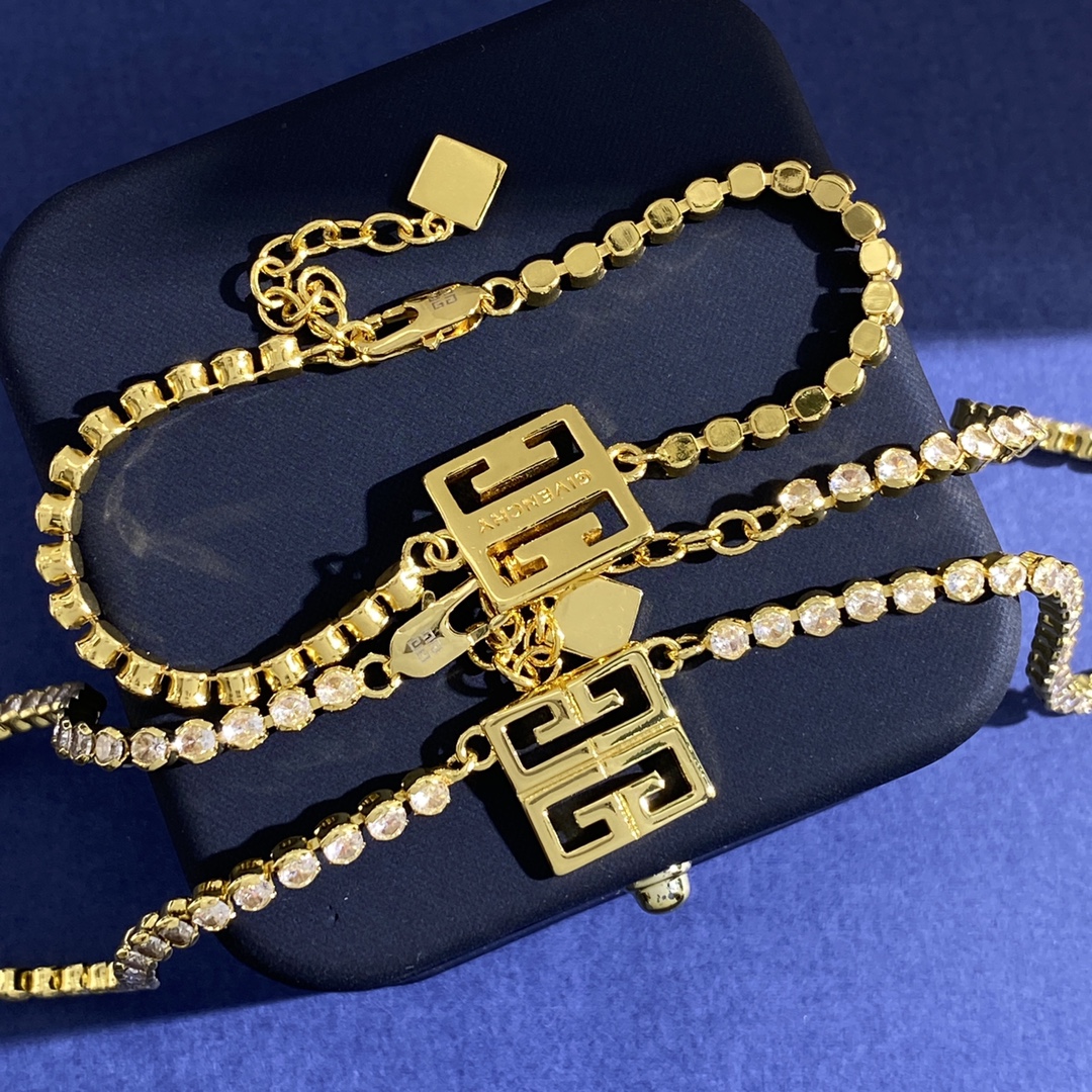 GVN002 Gold 4G necklace in metal with crystals - ccjewelryacc