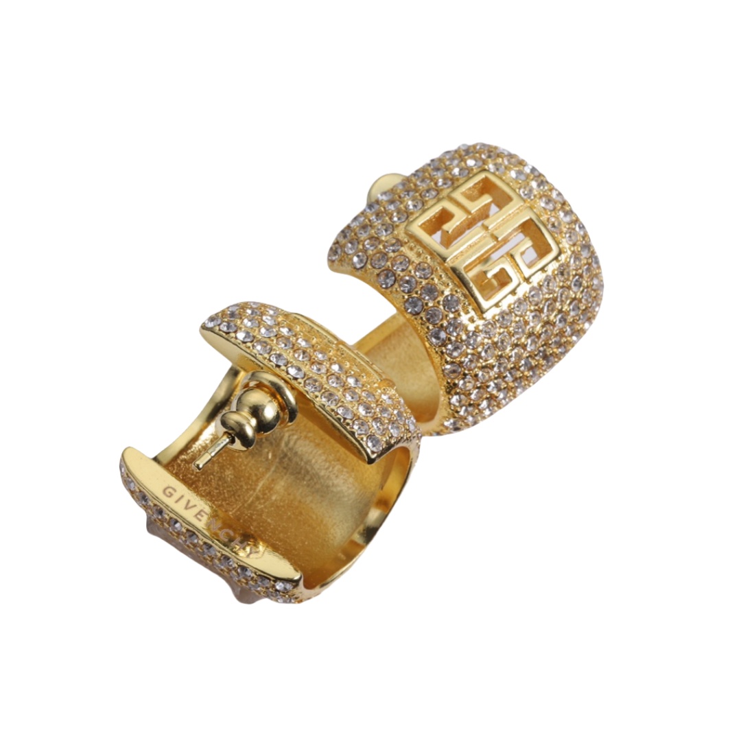 GVE009 Stitch earrings in metal with crystals - ccjewelryacc