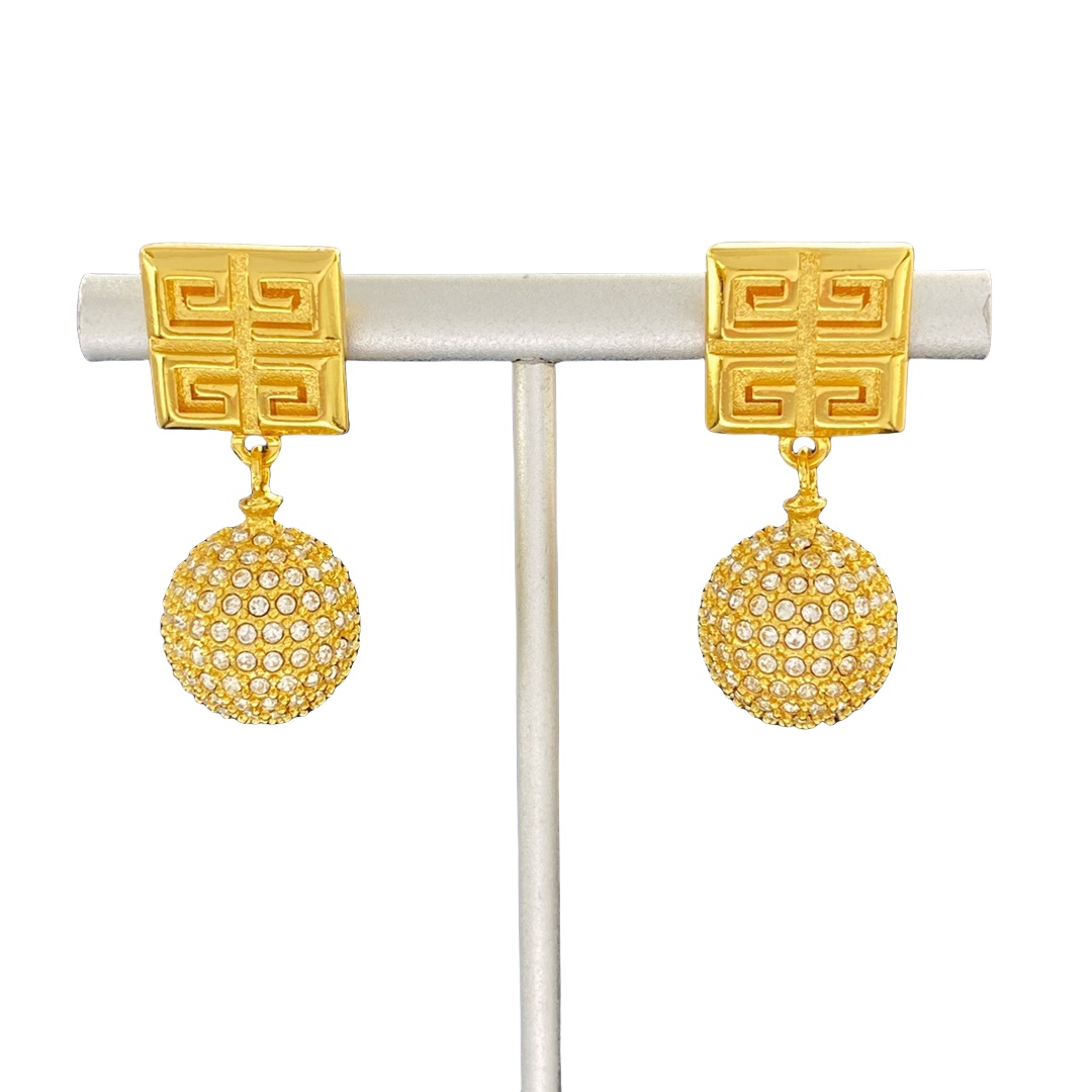 GVE002 4G earrings in metal with pearls/crystal - ccjewelryacc