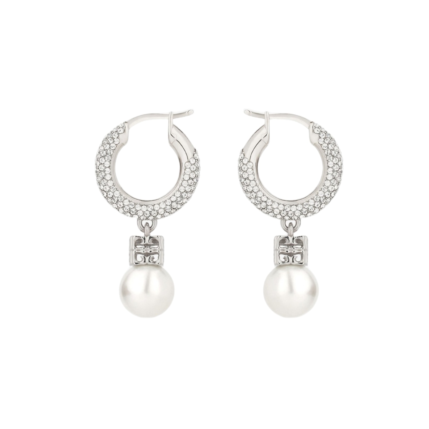 GVE011 Runway Pearl earrings in metal with crystals - ccjewelryacc