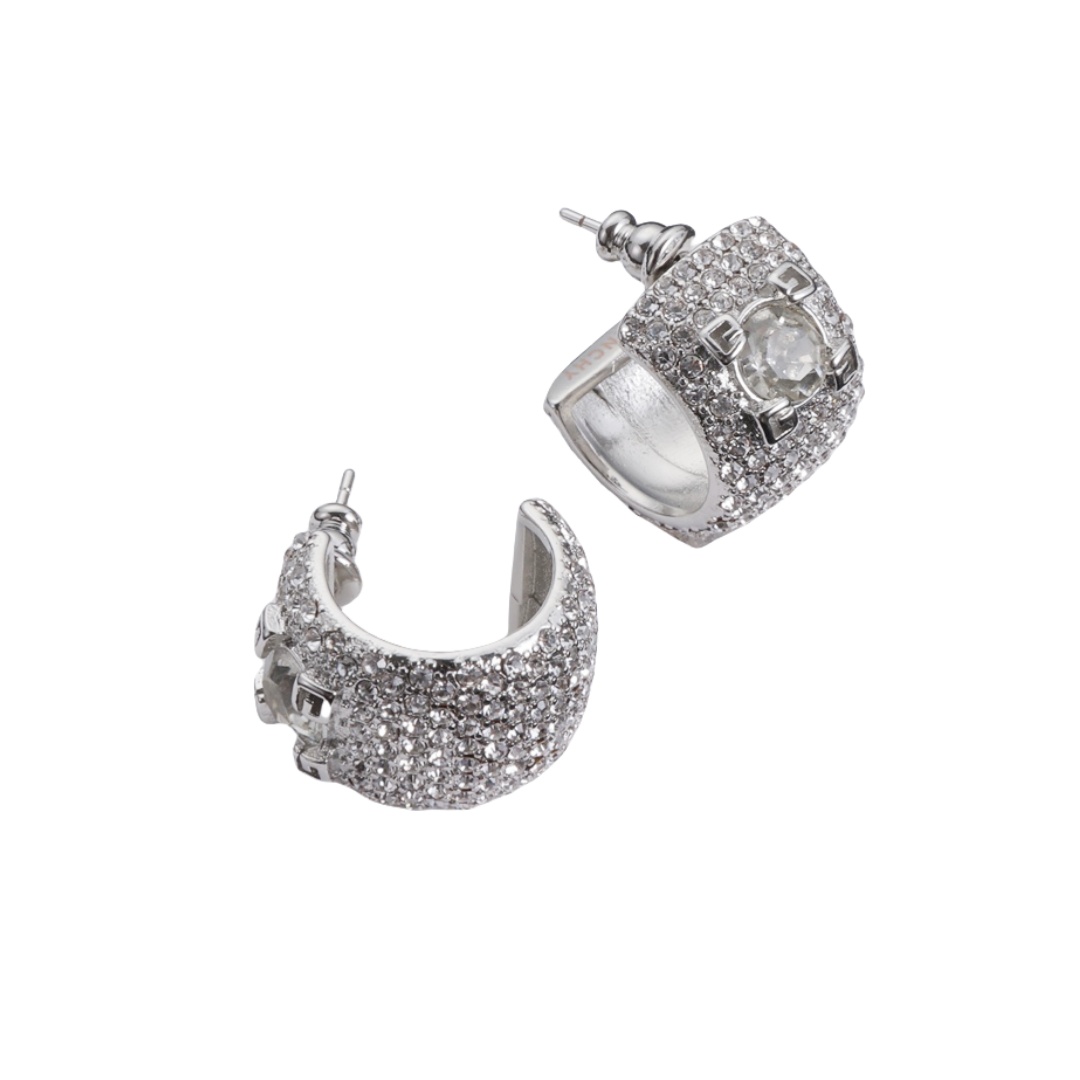 GVE010 Stitch earrings in metal with crystals - ccjewelryacc