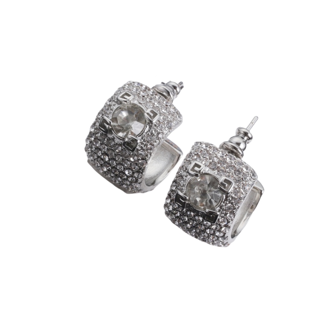GVE010 Stitch earrings in metal with crystals - ccjewelryacc