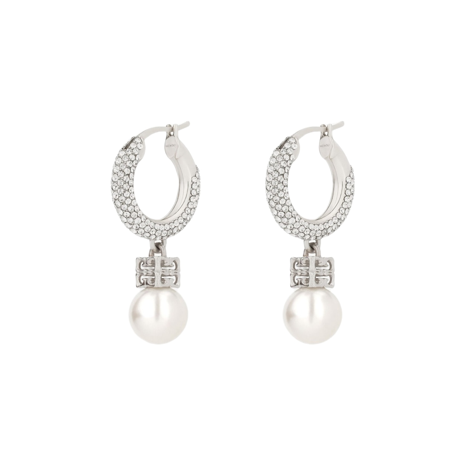 GVE011 Runway Pearl earrings in metal with crystals - ccfashionjewelry