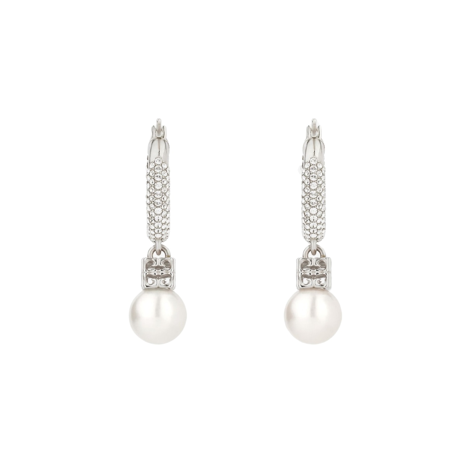 GVE011 Runway Pearl earrings in metal with crystals - ccjewelryacc