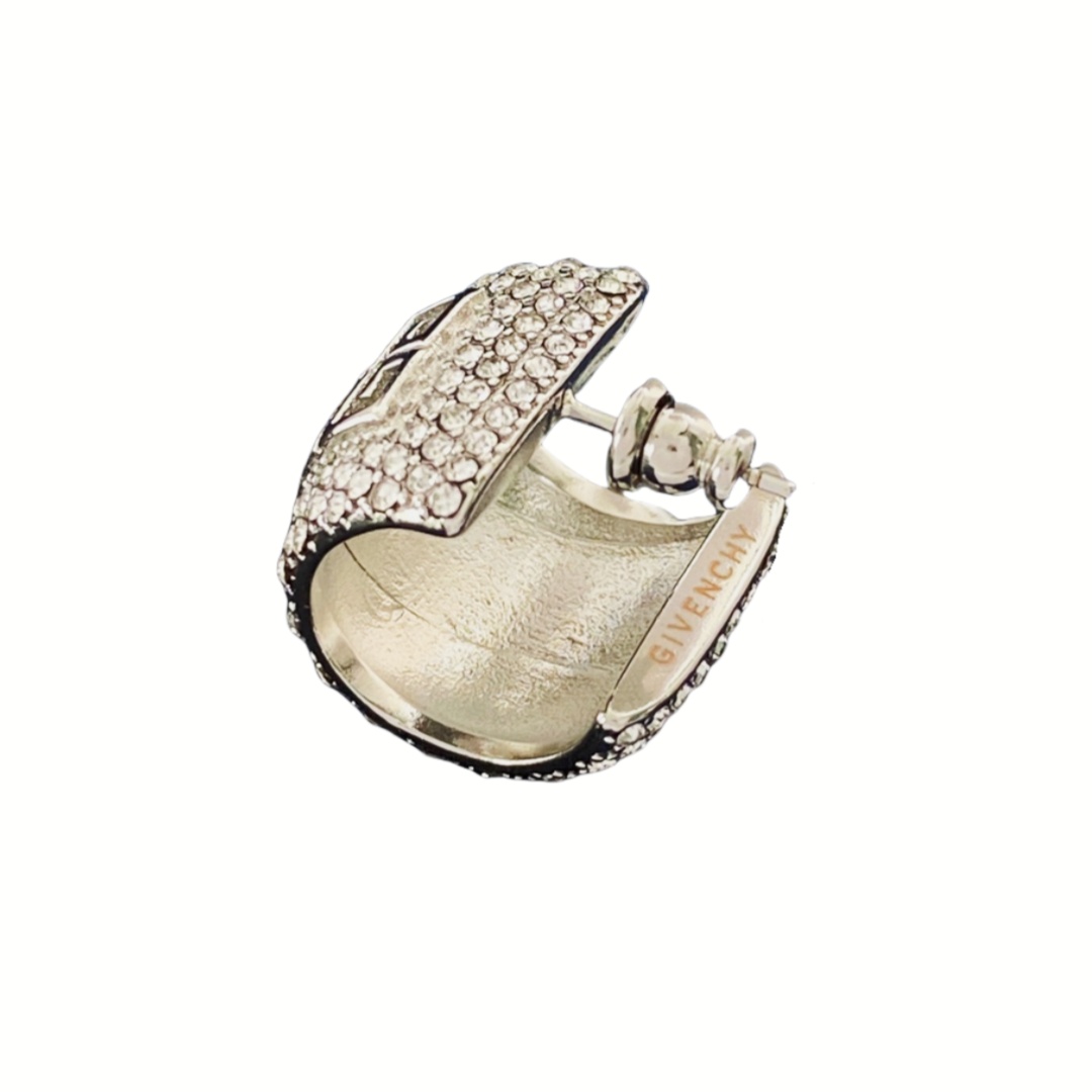 GVE009 Stitch earrings in metal with crystals - ccjewelryacc