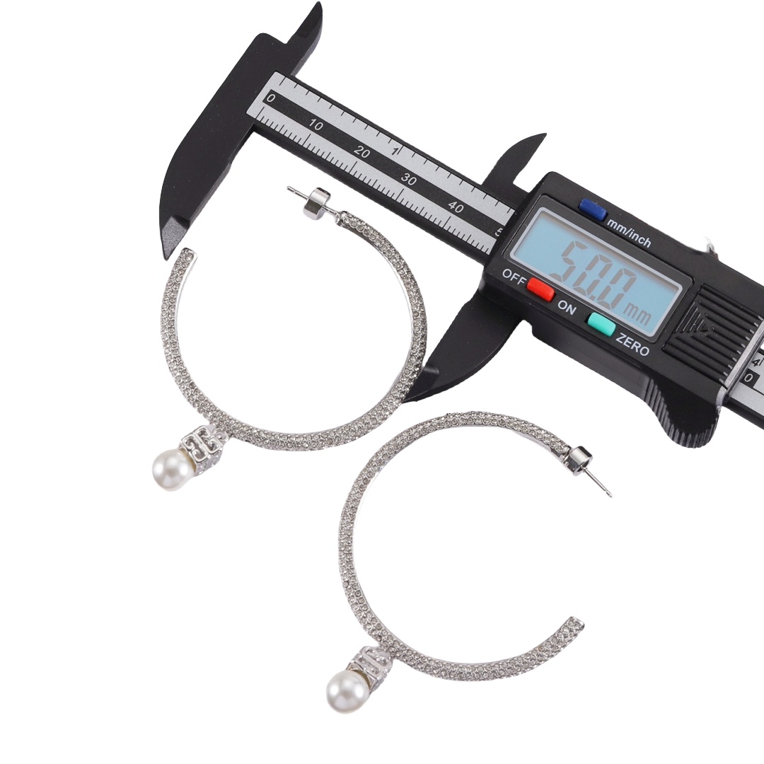 GVE008 Full crystal 4G hook earrings - ccjewelryacc