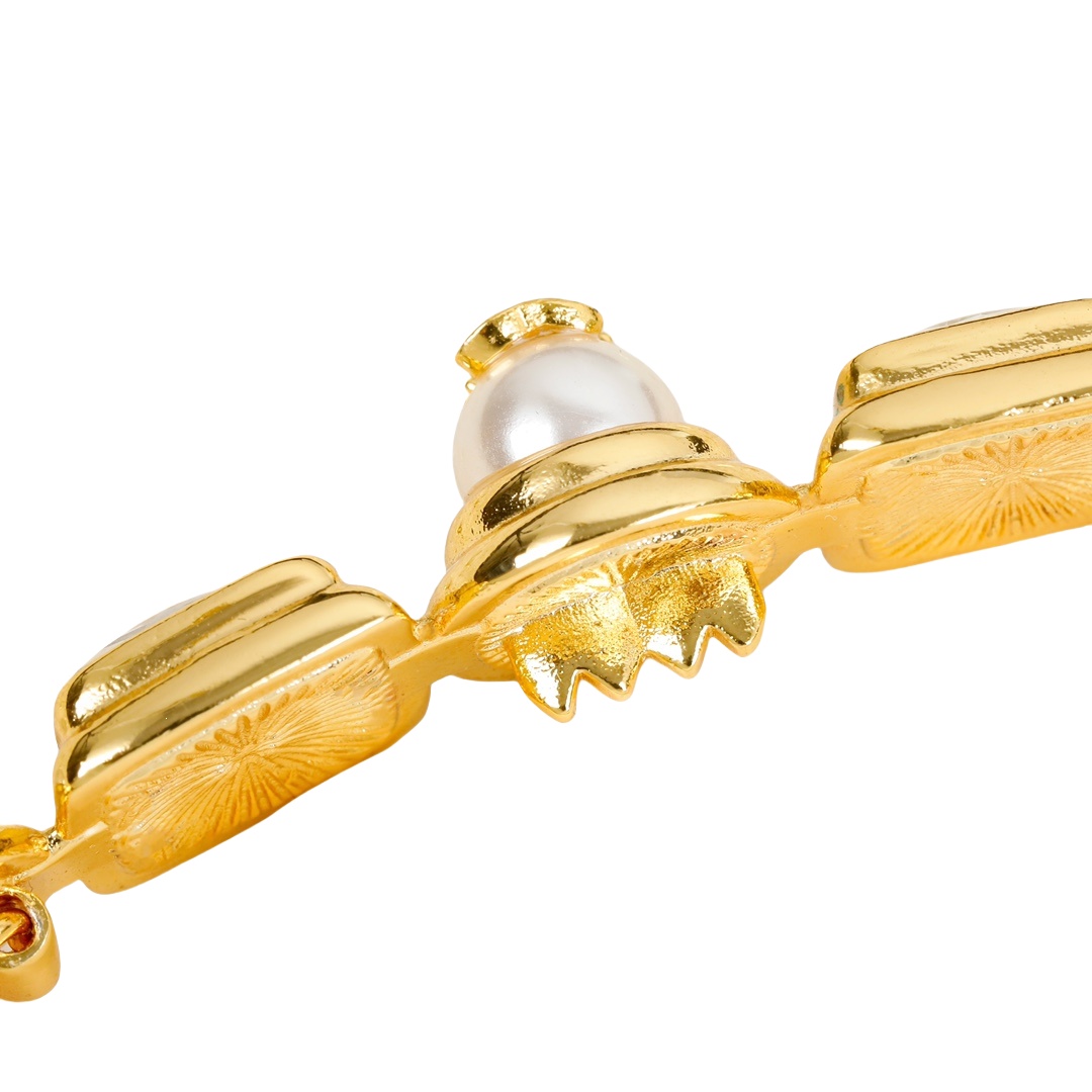 CCH043 Metal Gold crystal and pearls cc hair jewelry hair clip hair accessories - ccjewelryacc