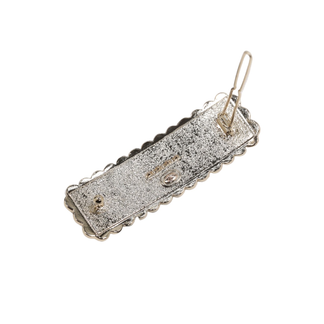 CCH001 Square black and white enamel lace letter Hair clip hair jewelry - ccjewelryacc