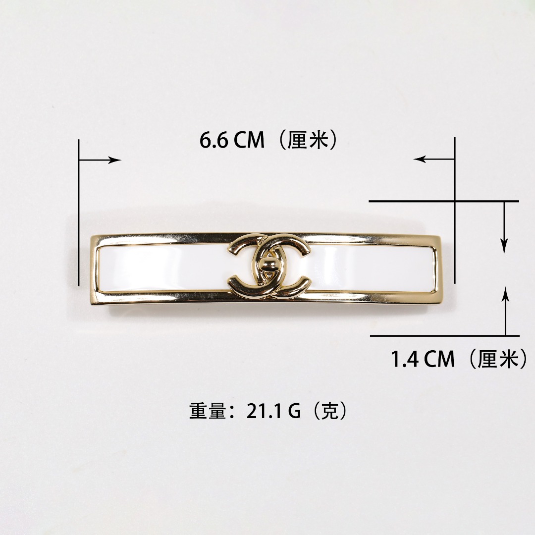 CCH004 Metal Gold with White acrylic cc hair jewelry clip accessories - ccjewelryacc