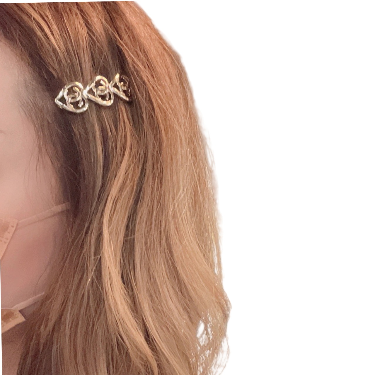 CCH028 Metal Gold 3 heart with CC Logo Hair clip hair accessory jewelry - ccjewelryacc