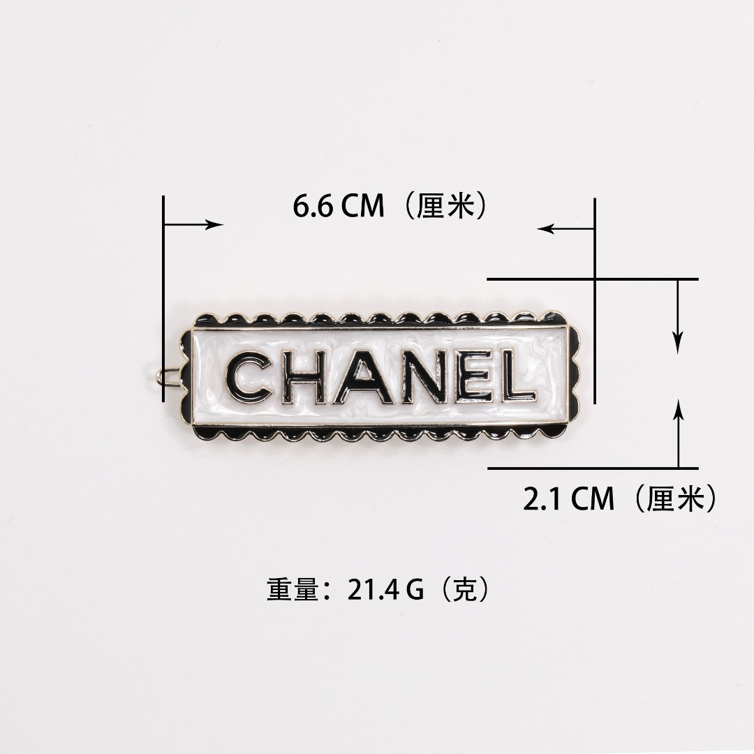 CCH001 Square black and white enamel lace letter Hair clip hair jewelry - ccjewelryacc