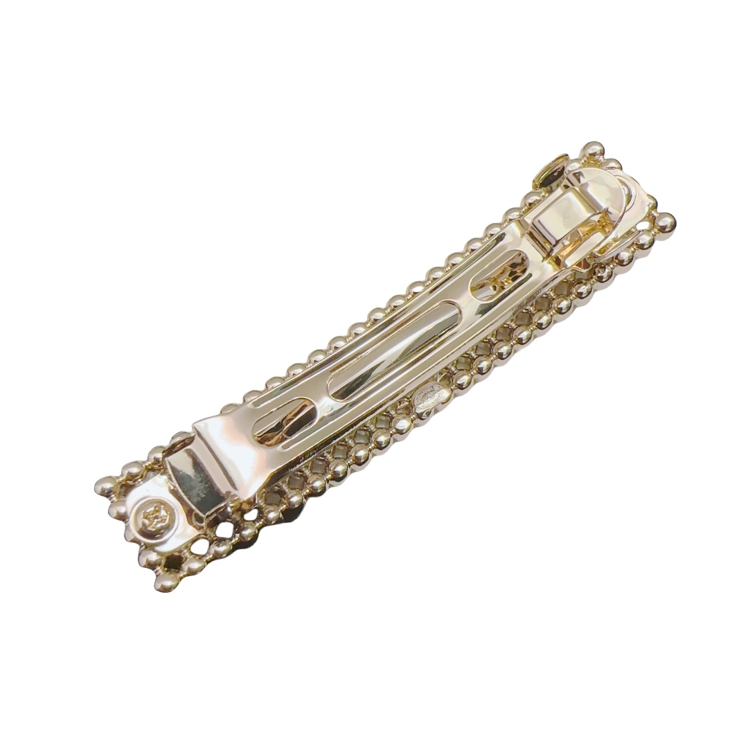 CCH049 Full White/Black crystal With CC logo Hair clip Hair Jewelry hair accessories - ccjewelryacc