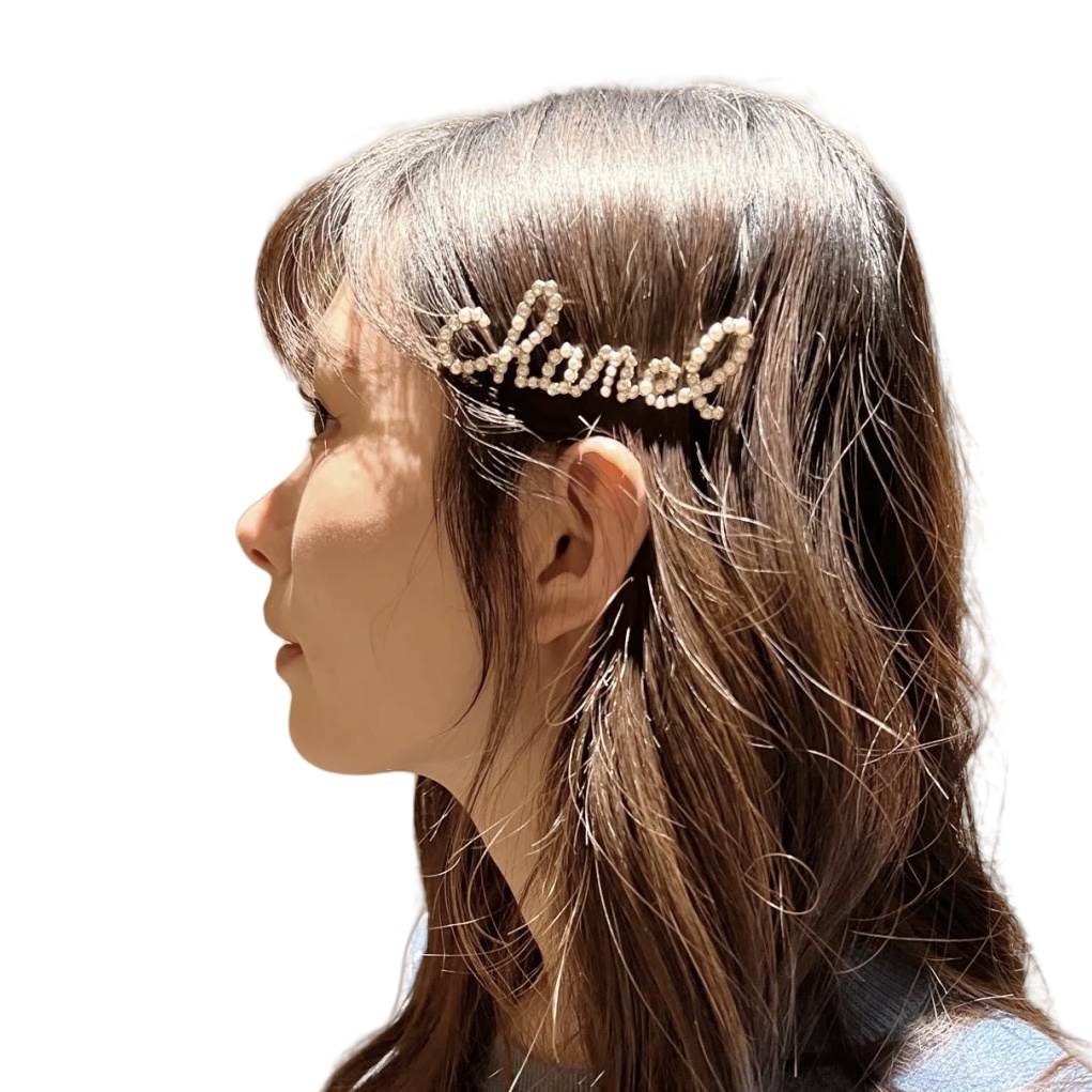 CCH008 Crystal and pearls letter hair jewelry hair clip hair accessories - ccjewelryacc