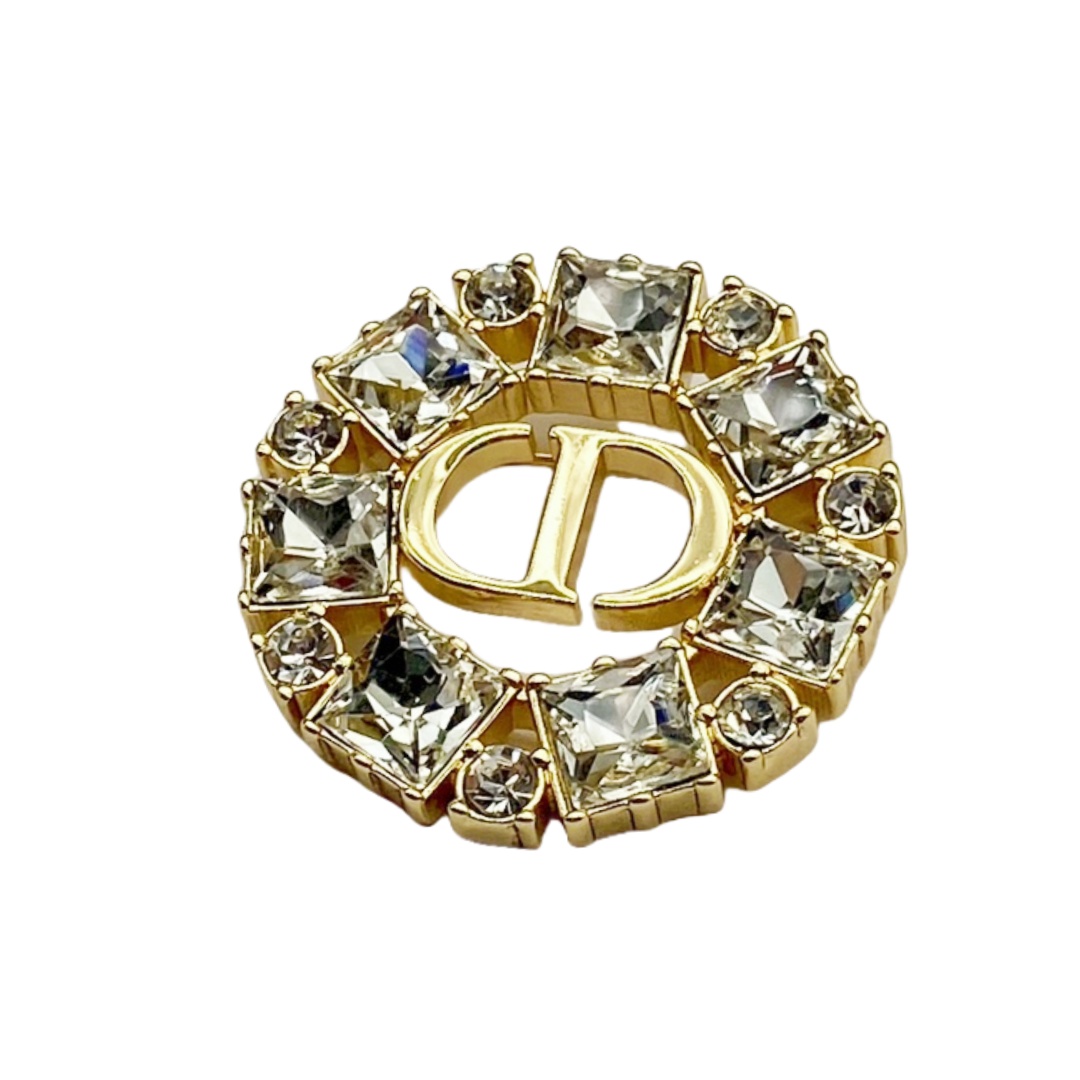 CDB015 Square diamond round shape CD brooch pin - ccjewelryacc