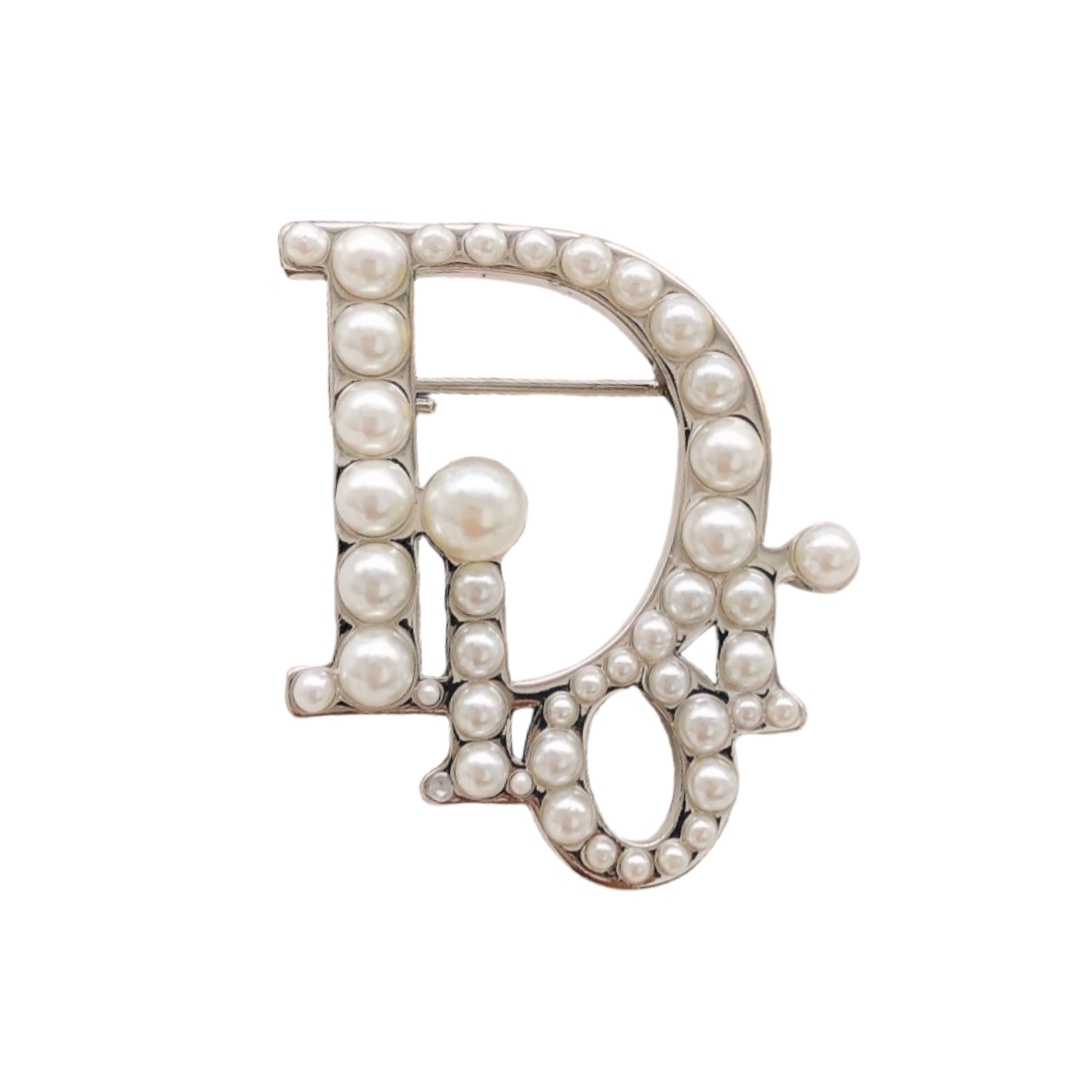 CDB030 Pearl D I O R Letters CD brooch pin - ccjewelryacc