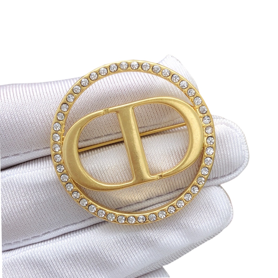 CDB051 Metal crystal  round CD brooch - ccjewelryacc