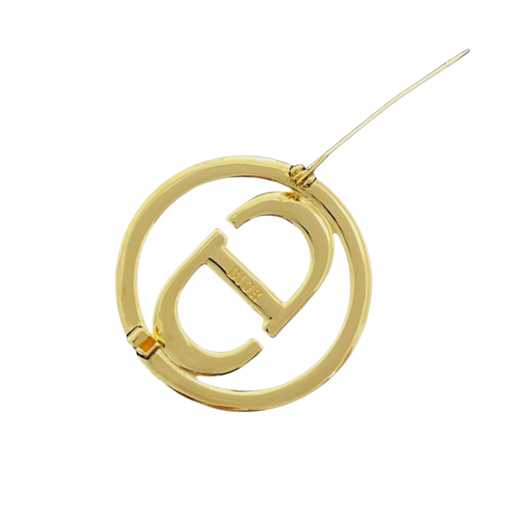 CDB007 Metal round cd brooch pin with pearls - ccjewelryacc