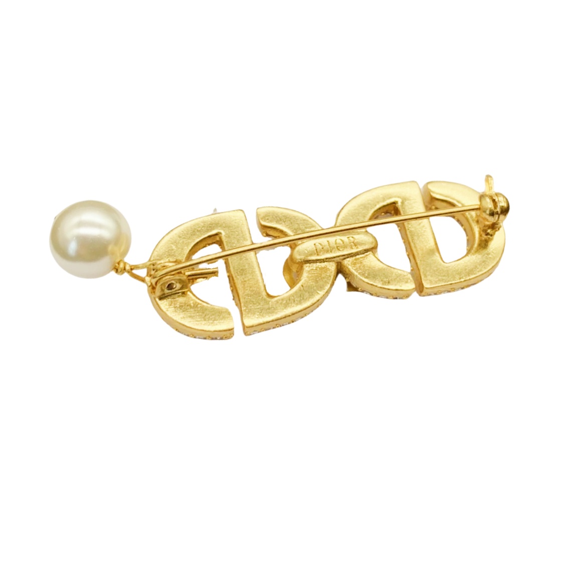 CDB012 Crystal cd brooch pin with pearl - ccjewelryacc