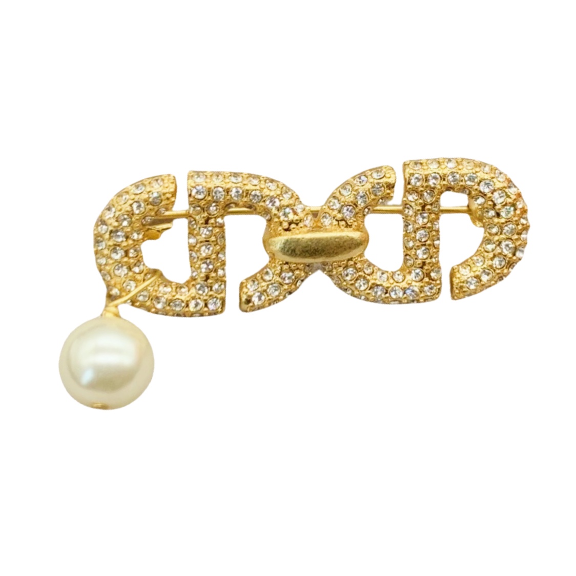 CDB012 Crystal cd brooch pin with pearl - ccjewelryacc