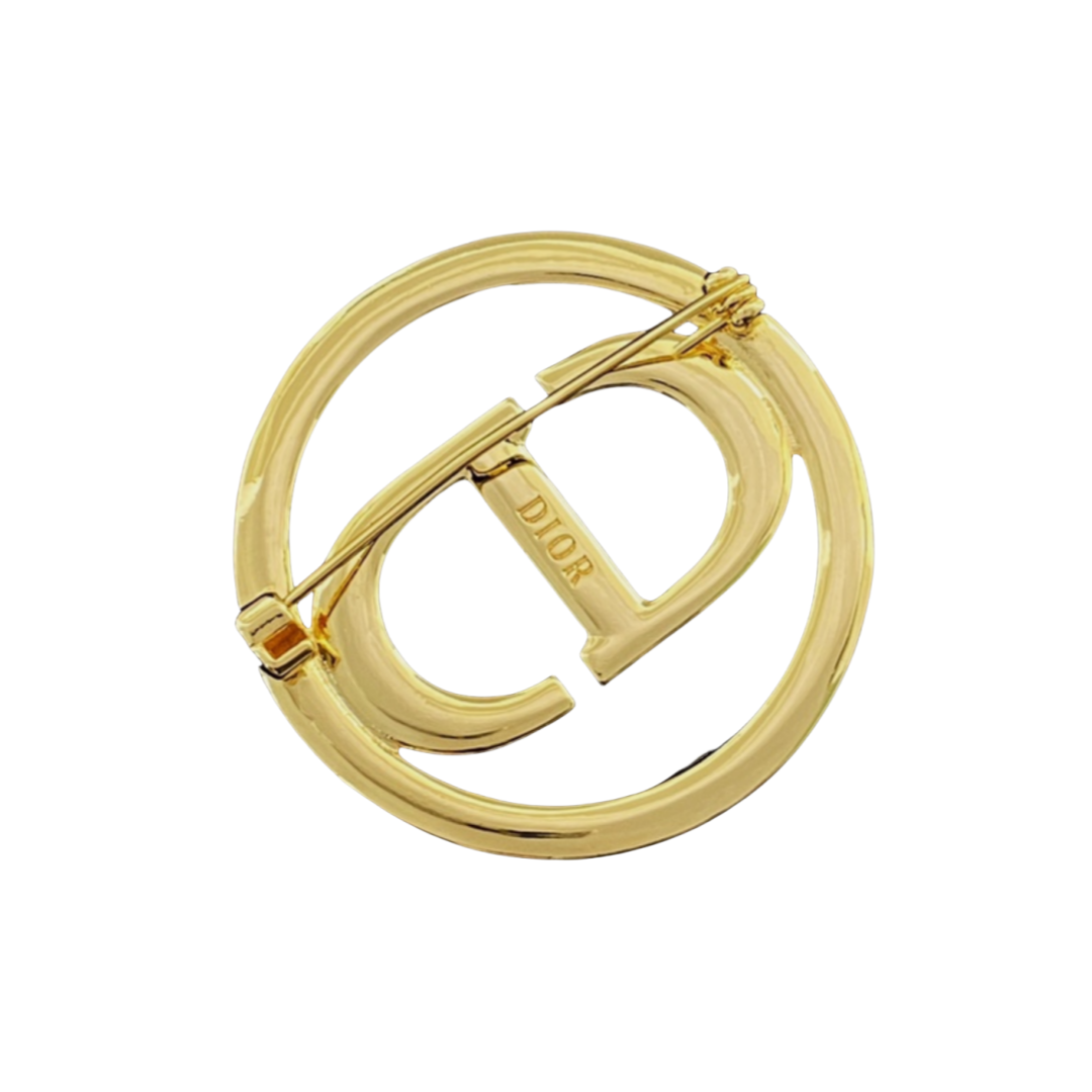 CDB007 Metal round cd brooch pin with pearls - ccjewelryacc