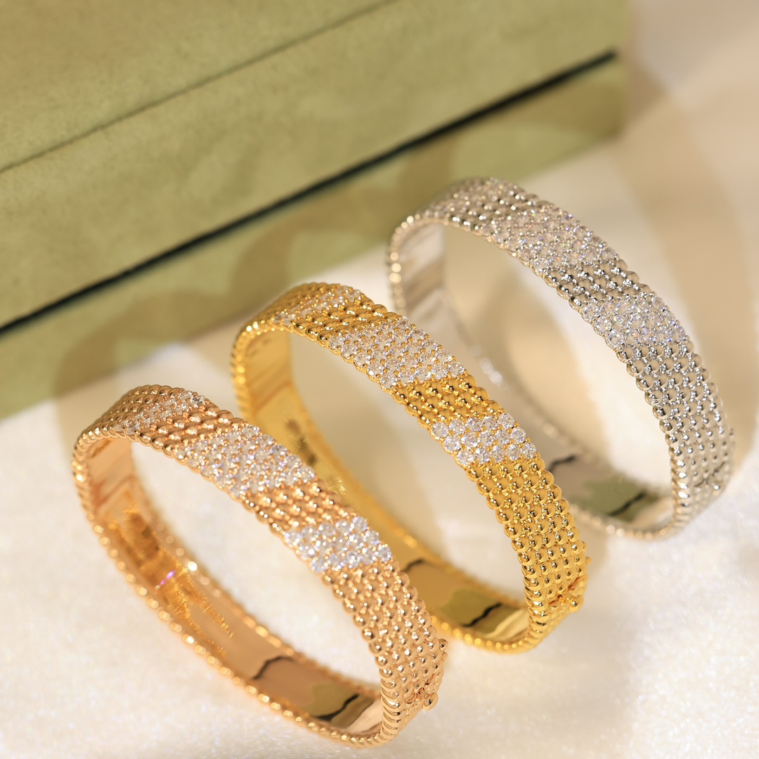 VCS009 VCA Perlée diamond Bangle bracelet - ccjewelryacc