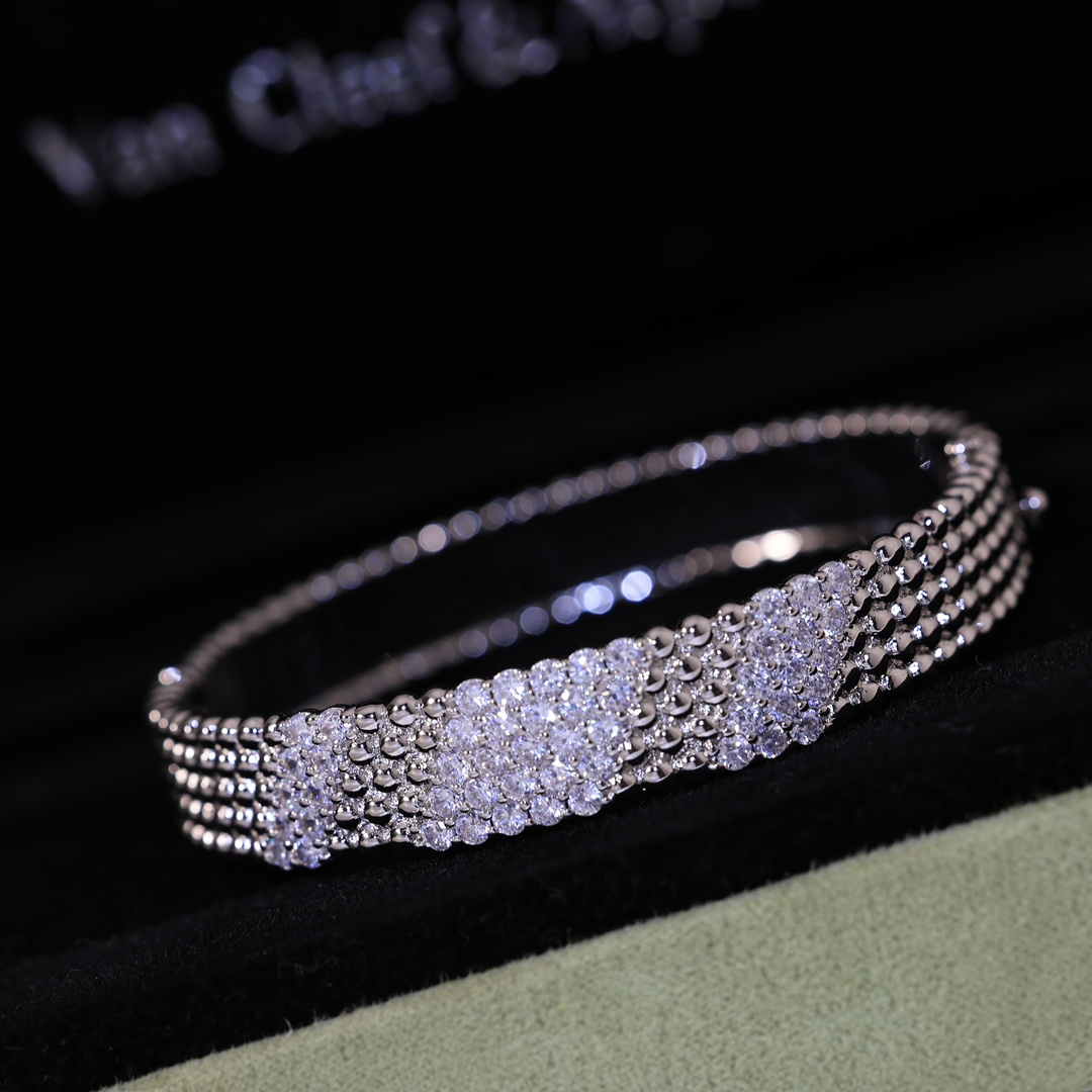 VCS009 VCA Perlée diamond Bangle bracelet - ccjewelryacc