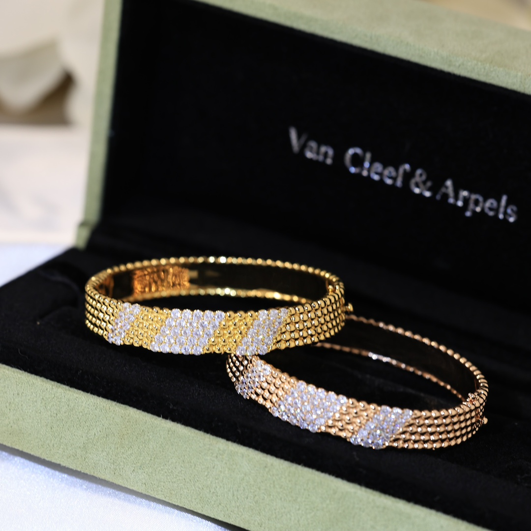 VCS009 VCA Perlée diamond Bangle bracelet - ccjewelryacc