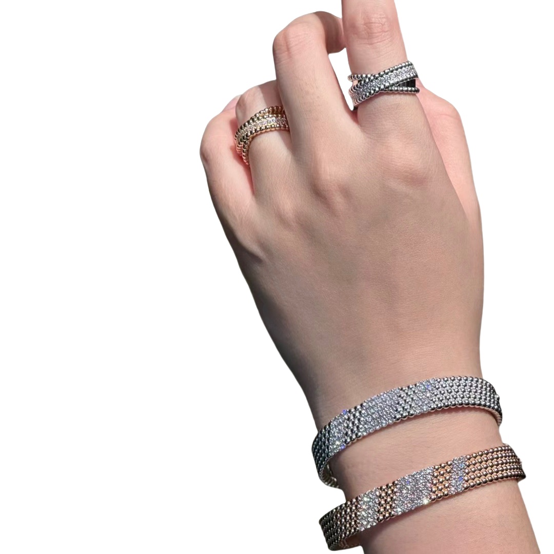 VCS009 VCA Perlée diamond Bangle bracelet - ccjewelryacc