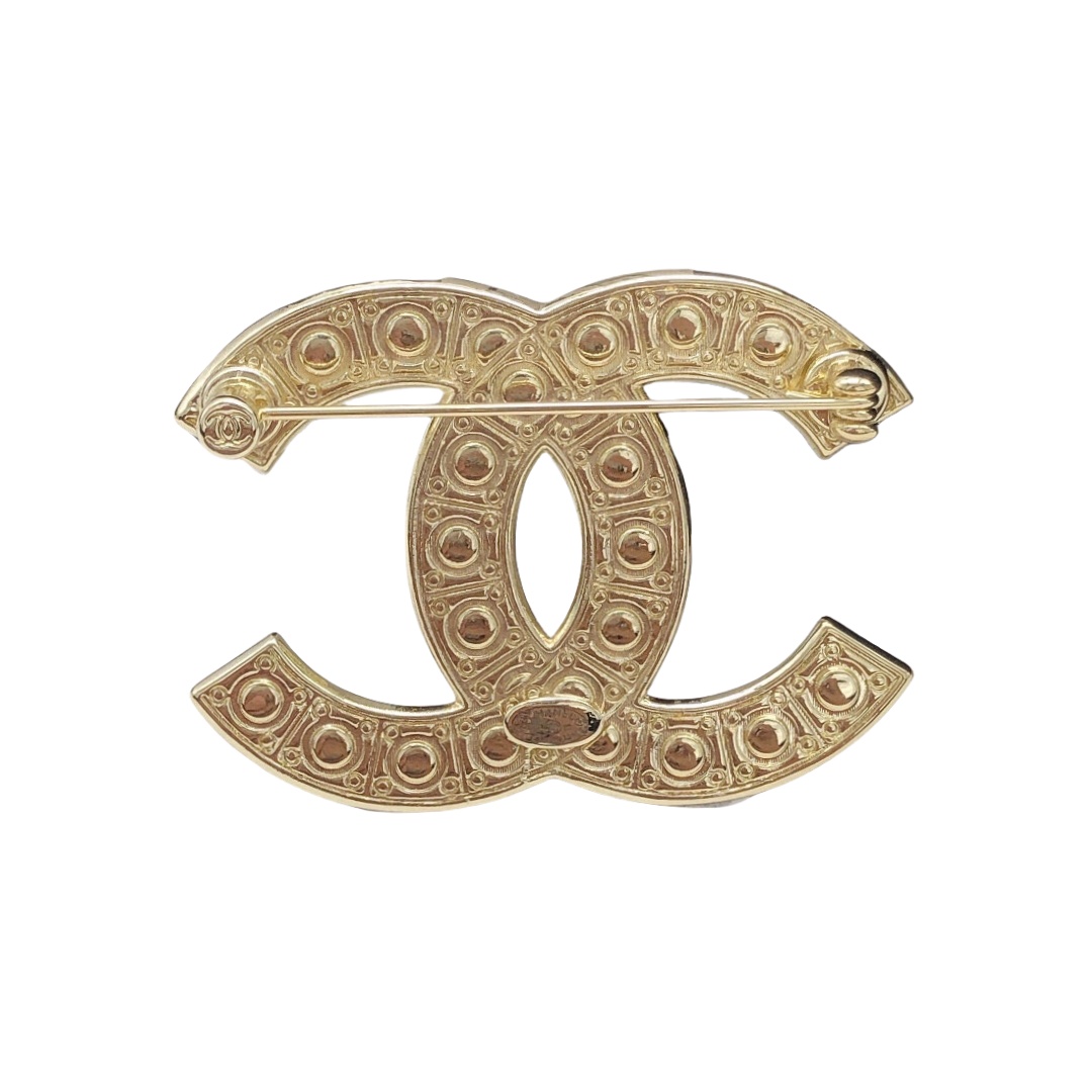 BCB059 100 Centenary Pearl and crystal CC brooch - ccjewelryacc