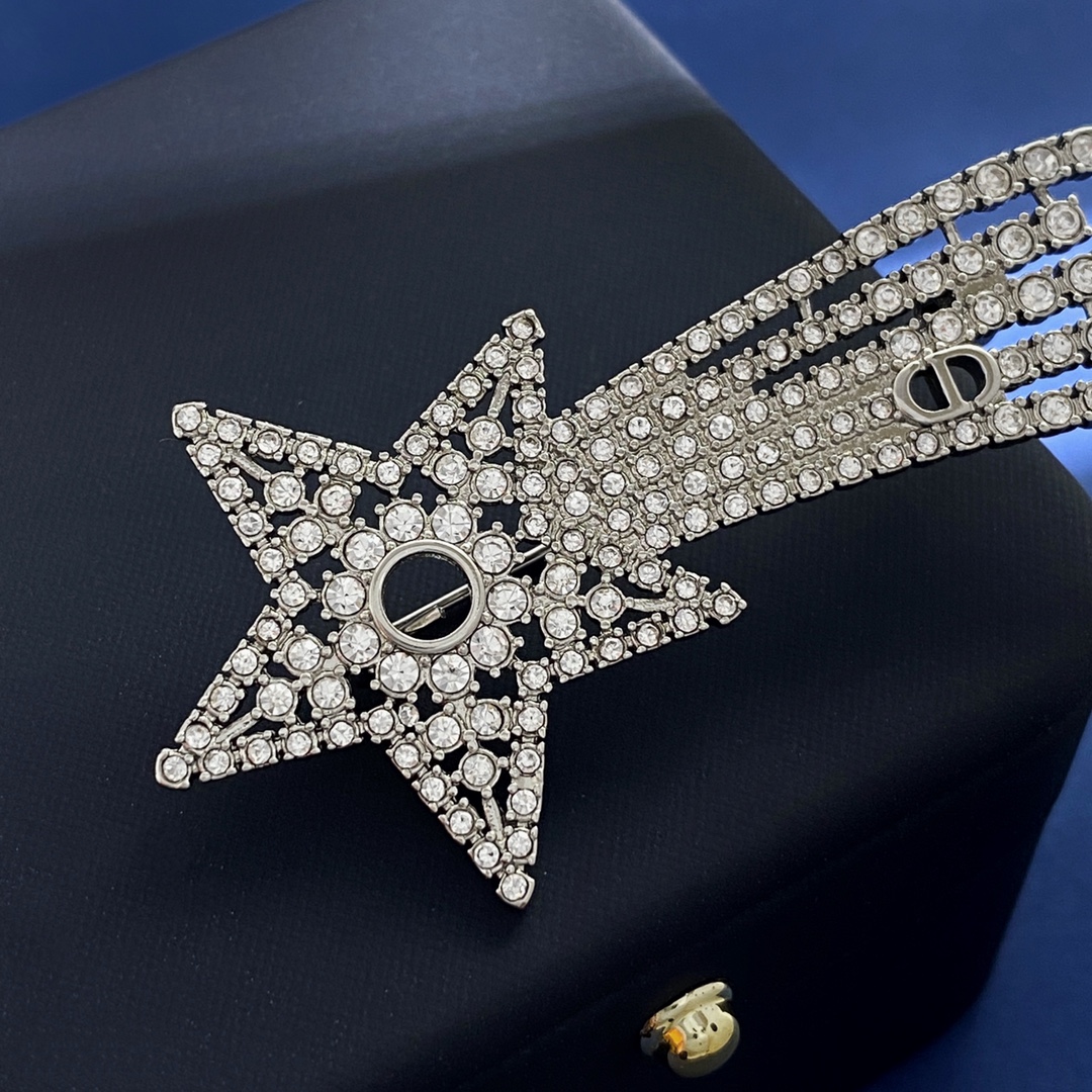 CDB035 Full crystal sparkling shooting star brooch pin - ccjewelryacc