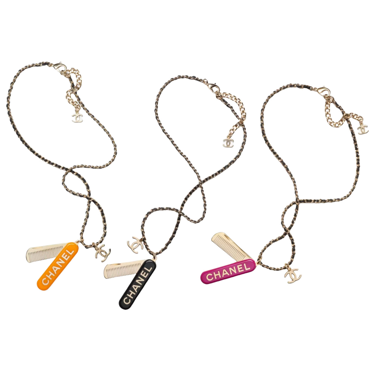 CCL059 CC comb Pendant necklace sweater chain - ccjewelryacc