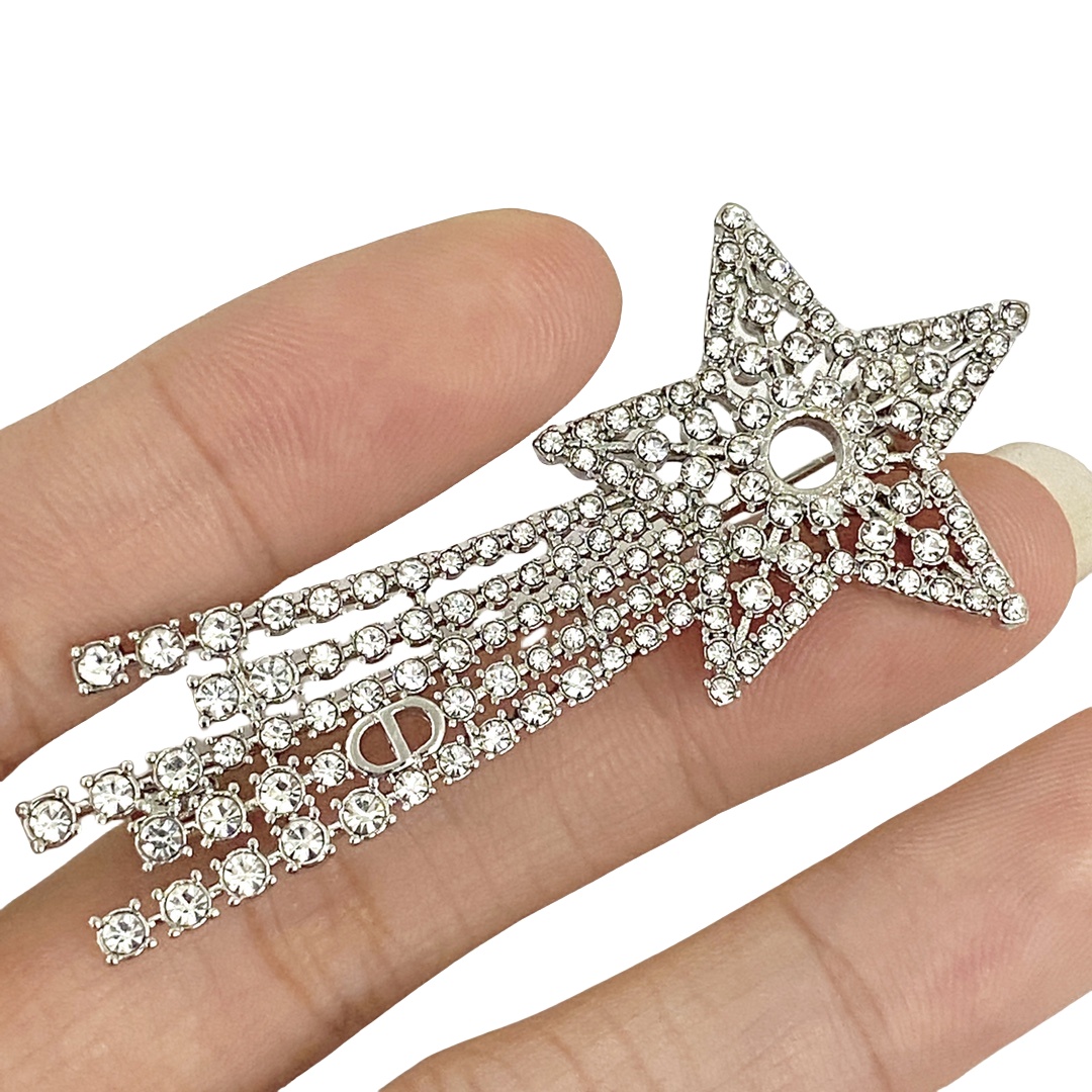 CDB035 Full crystal sparkling shooting star brooch pin - ccjewelryacc