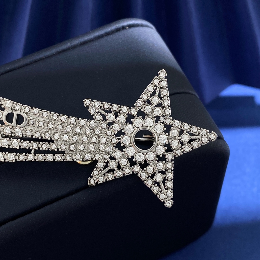 CDB035 Full crystal sparkling shooting star brooch pin - ccjewelryacc