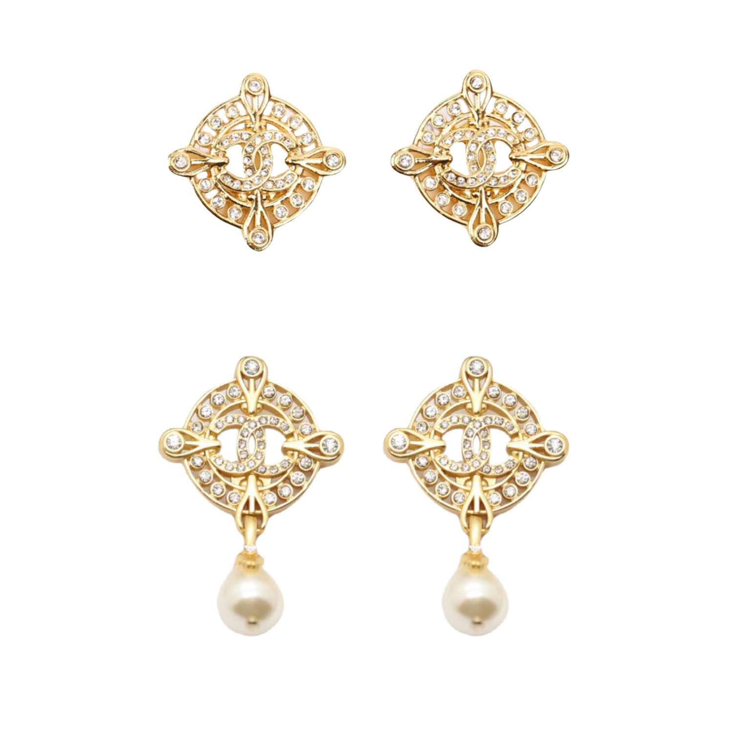 CCE254 23A Vintage maisons d art ateliers collection helm CC stud earring - ccfashionjewelry