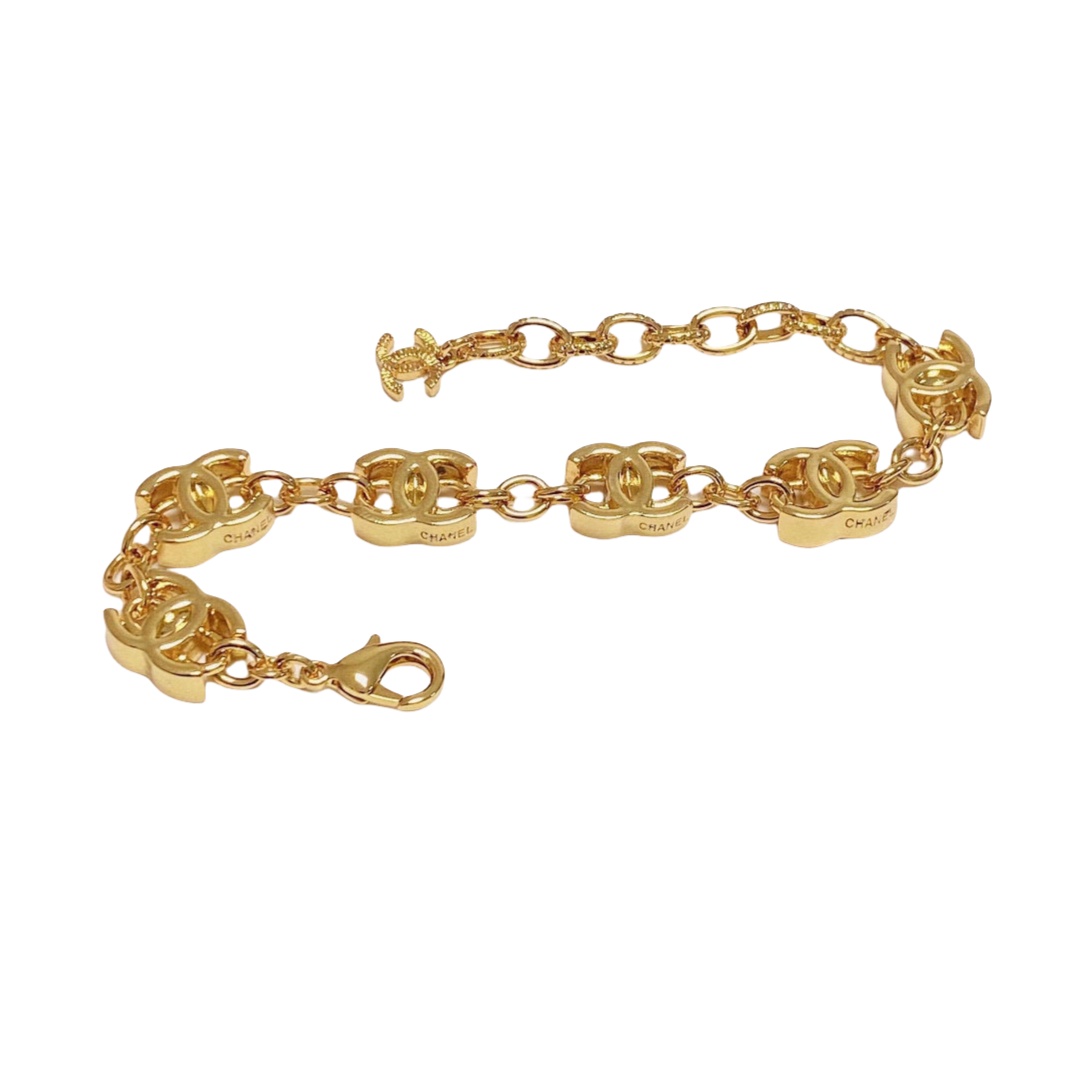 CCS187 Vintage gold cc logo charms bracelet chain - ccjewelryacc