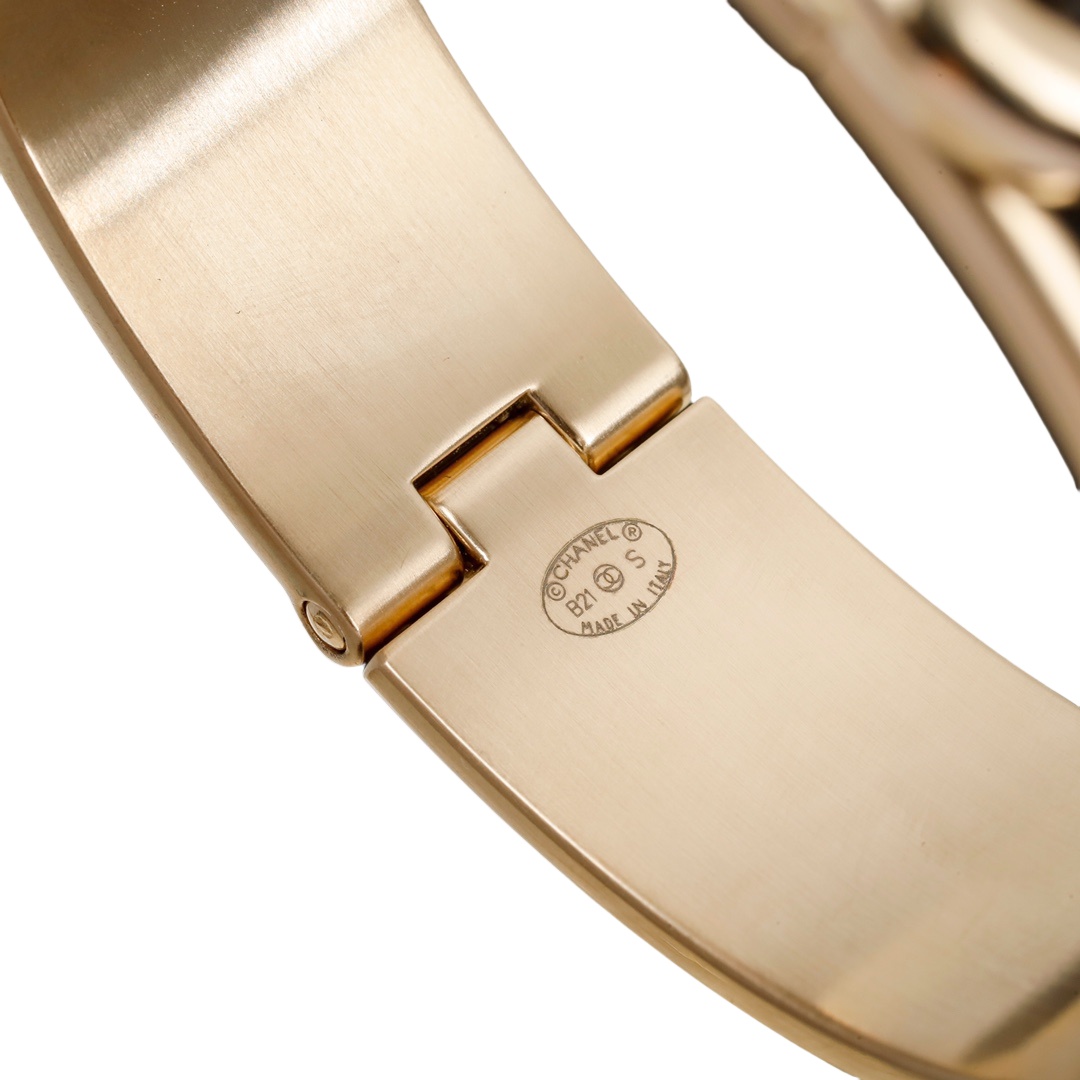 CCS131 Metal black Leather with cc logo bangle bracelet - ccjewelryacc