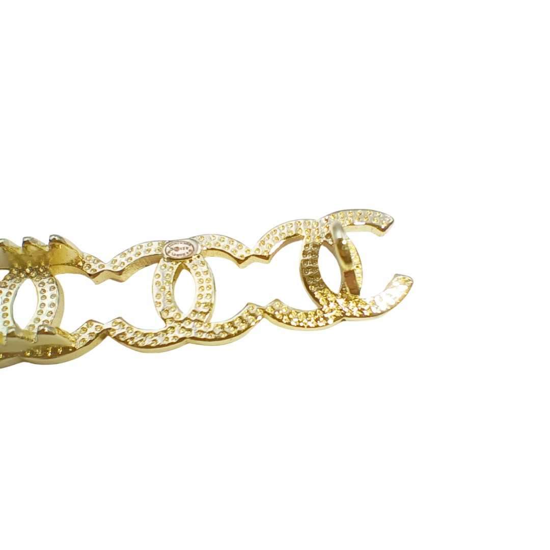 CCH023 Black enamel 5 CC logo Hair clip Hair Jewelry hair accessories - ccjewelryacc