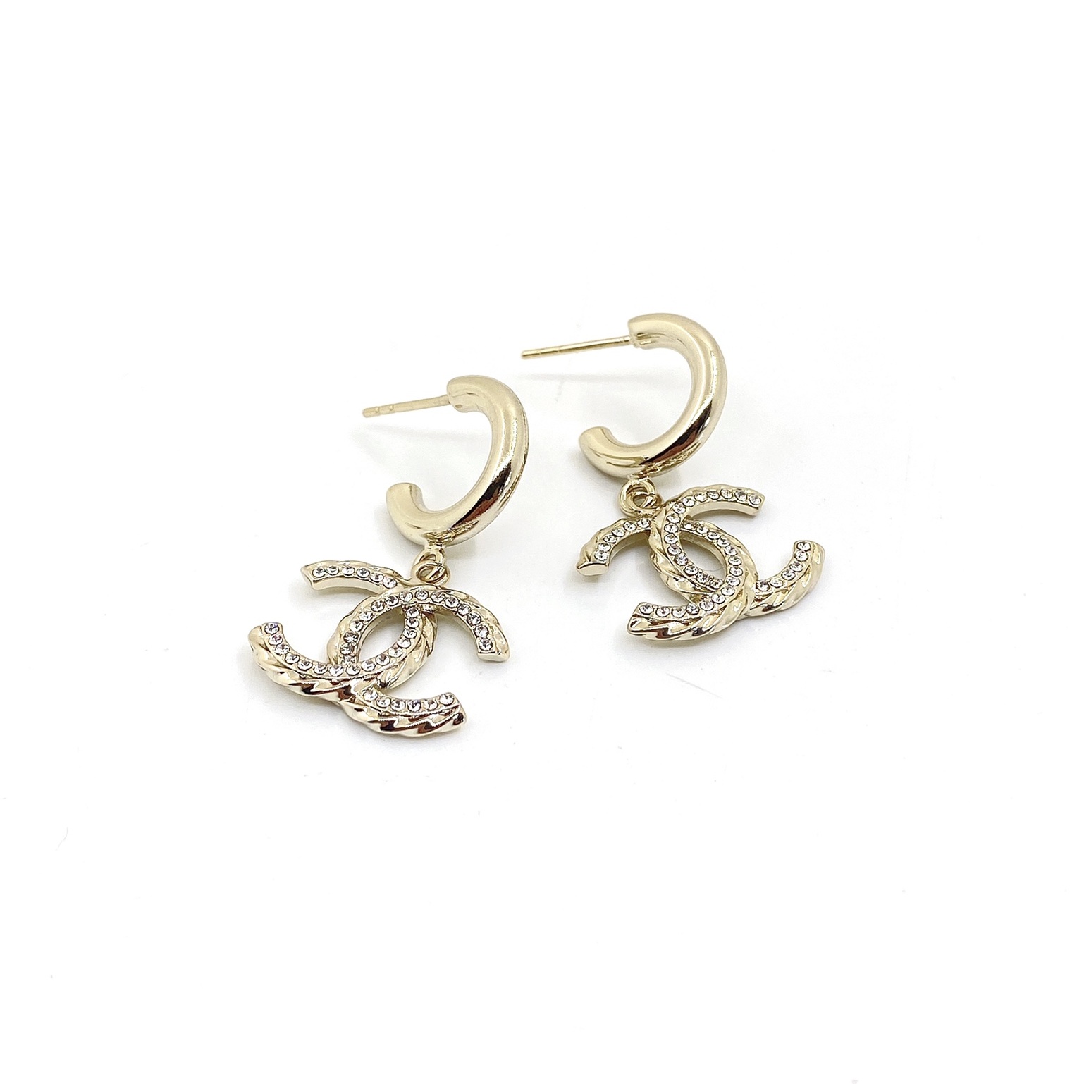 CCE174 Classical Metal crystal CC earring - ccjewelryacc