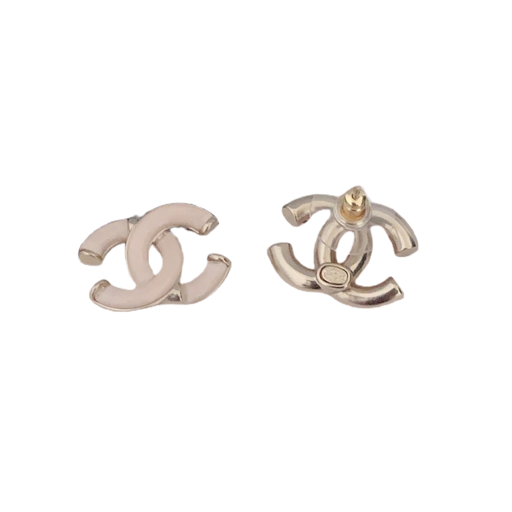 CCE275 White acrylic double C stud earring - ccjewelryacc