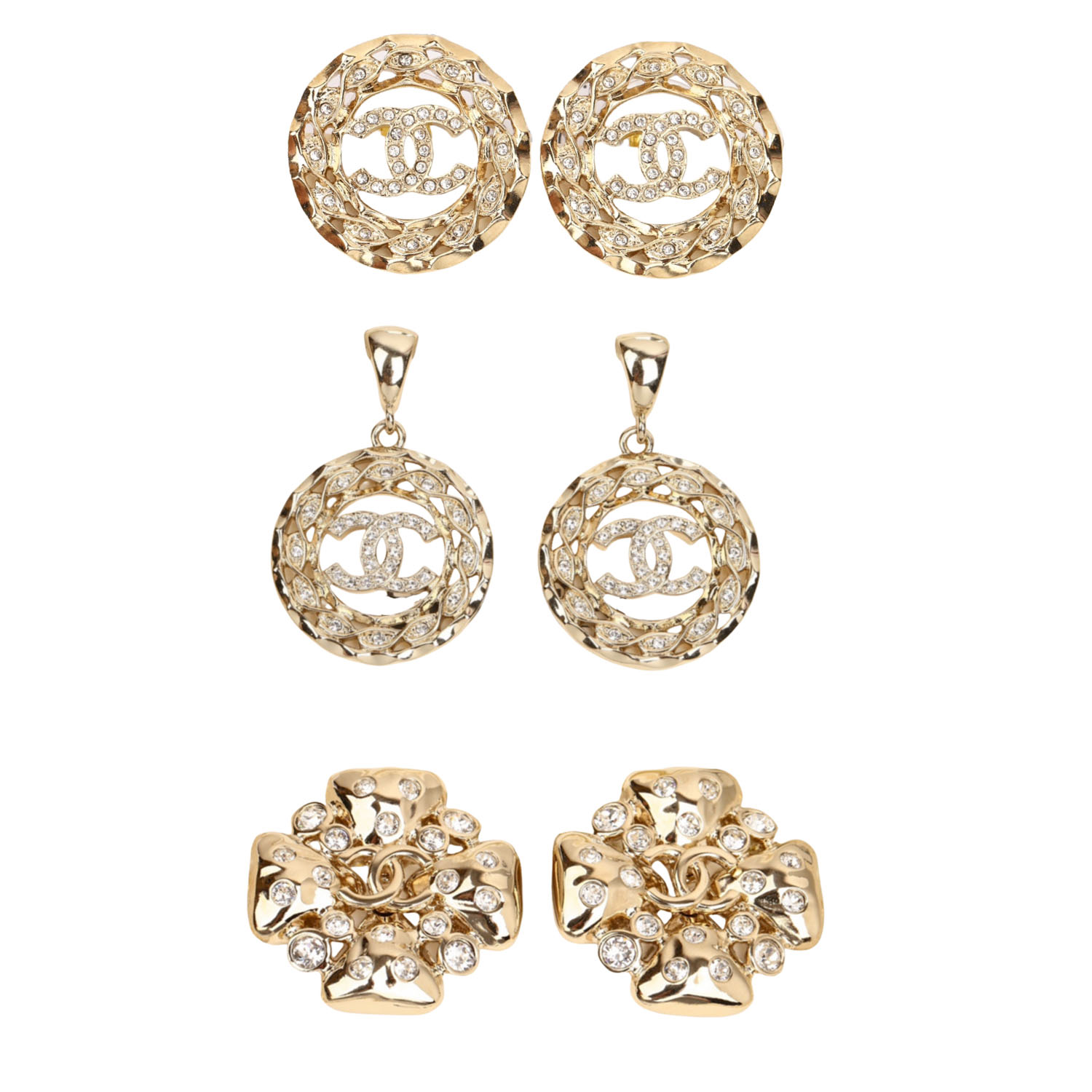 CCE846 24B Round piercing with cc logo stud earring - ccfashionjewelry