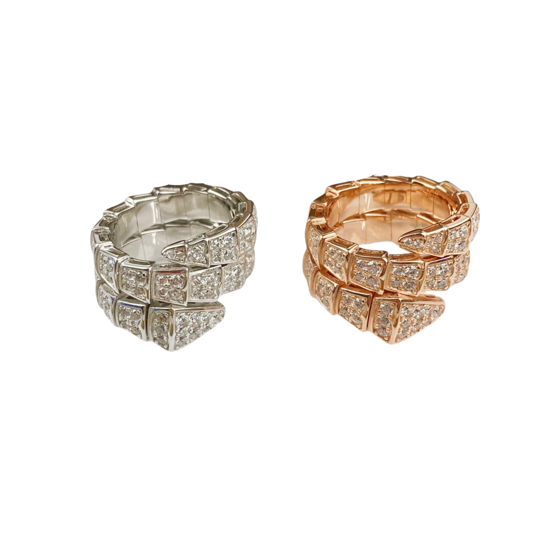 BGRS002 18k BV Serpenti viper full diamond ring - ccfashionjewelry