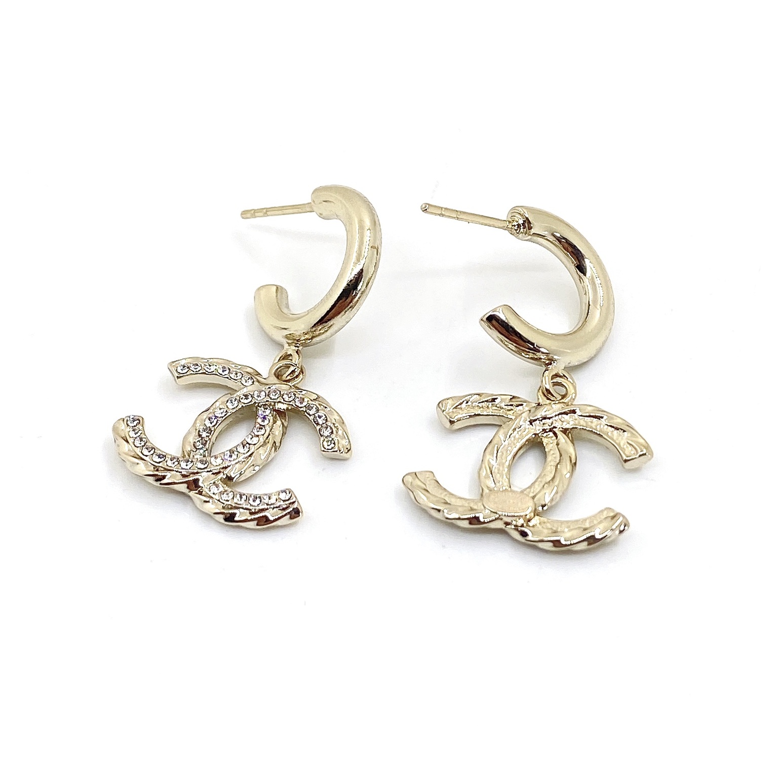 CCE174 Classical Metal crystal CC earring - ccjewelryacc