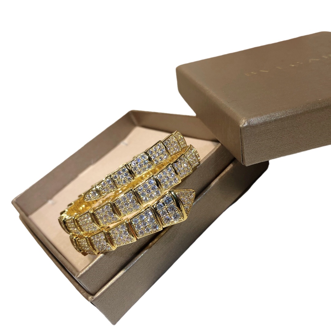 BGSV004 18k Diamond Serpenti viper bangle bracelet - ccjewelryacc