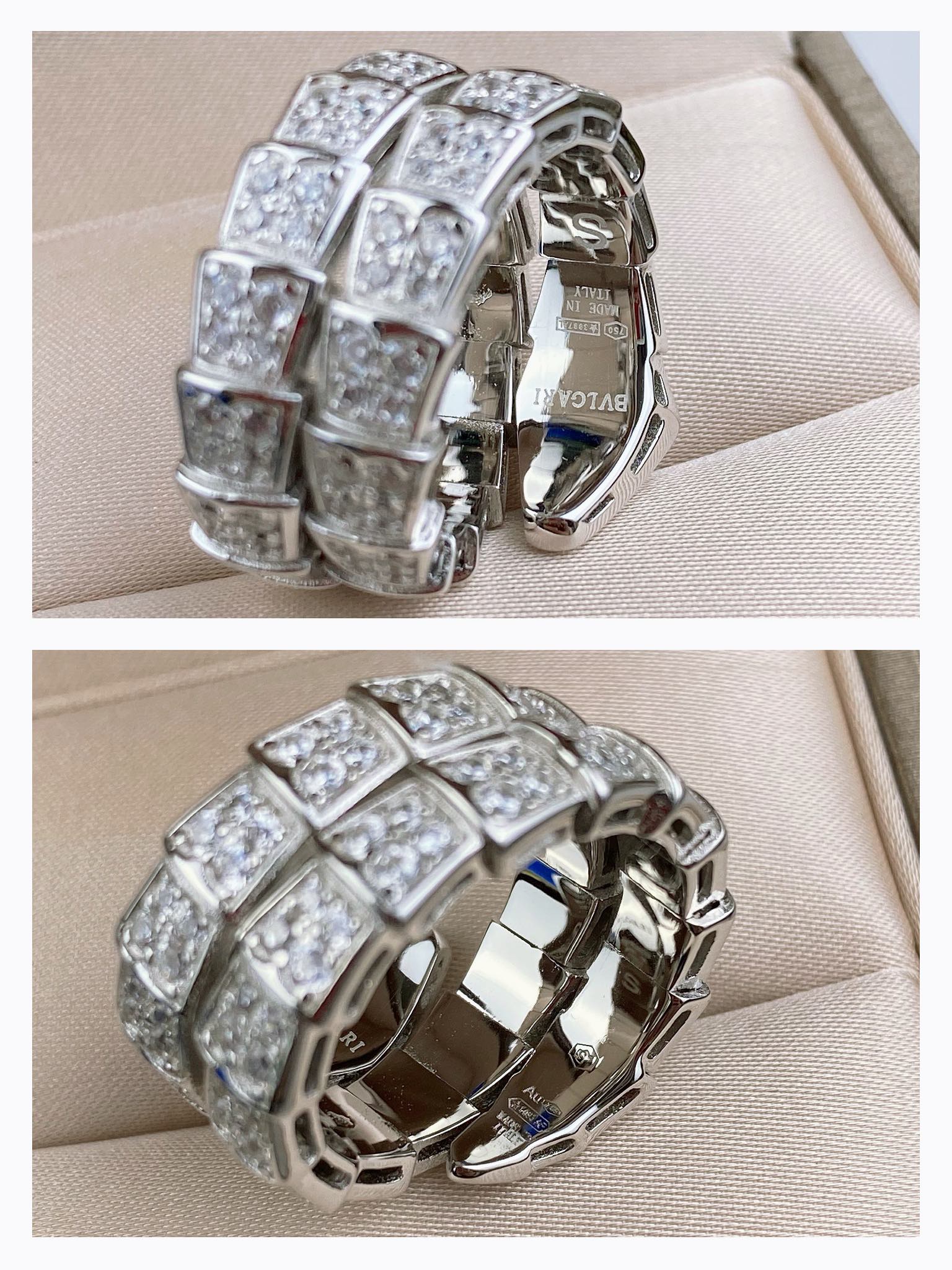 BGRS002 18k BV Serpenti viper full diamond ring - ccjewelryacc