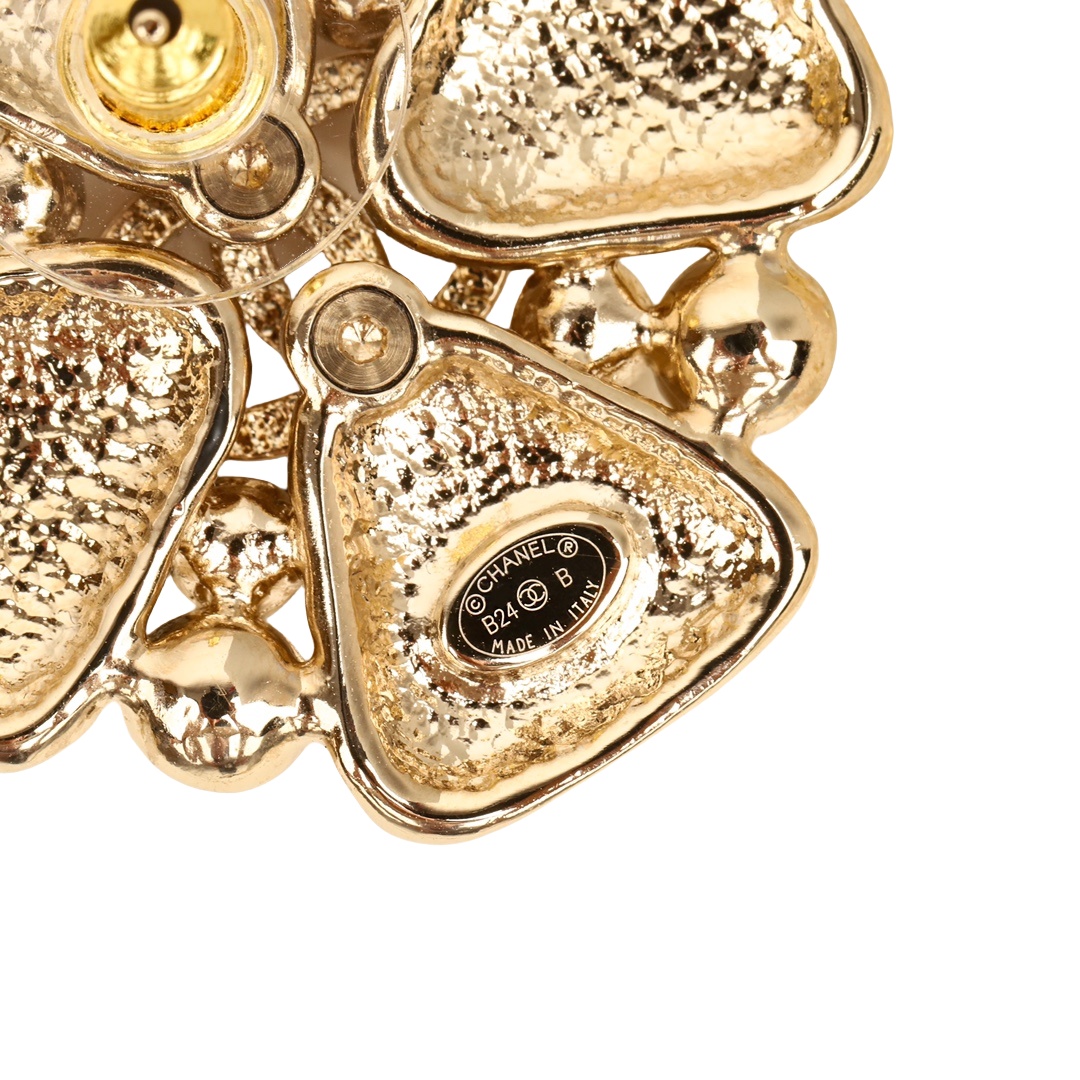 CCE846 24B Round piercing with cc logo stud earring - ccjewelryacc