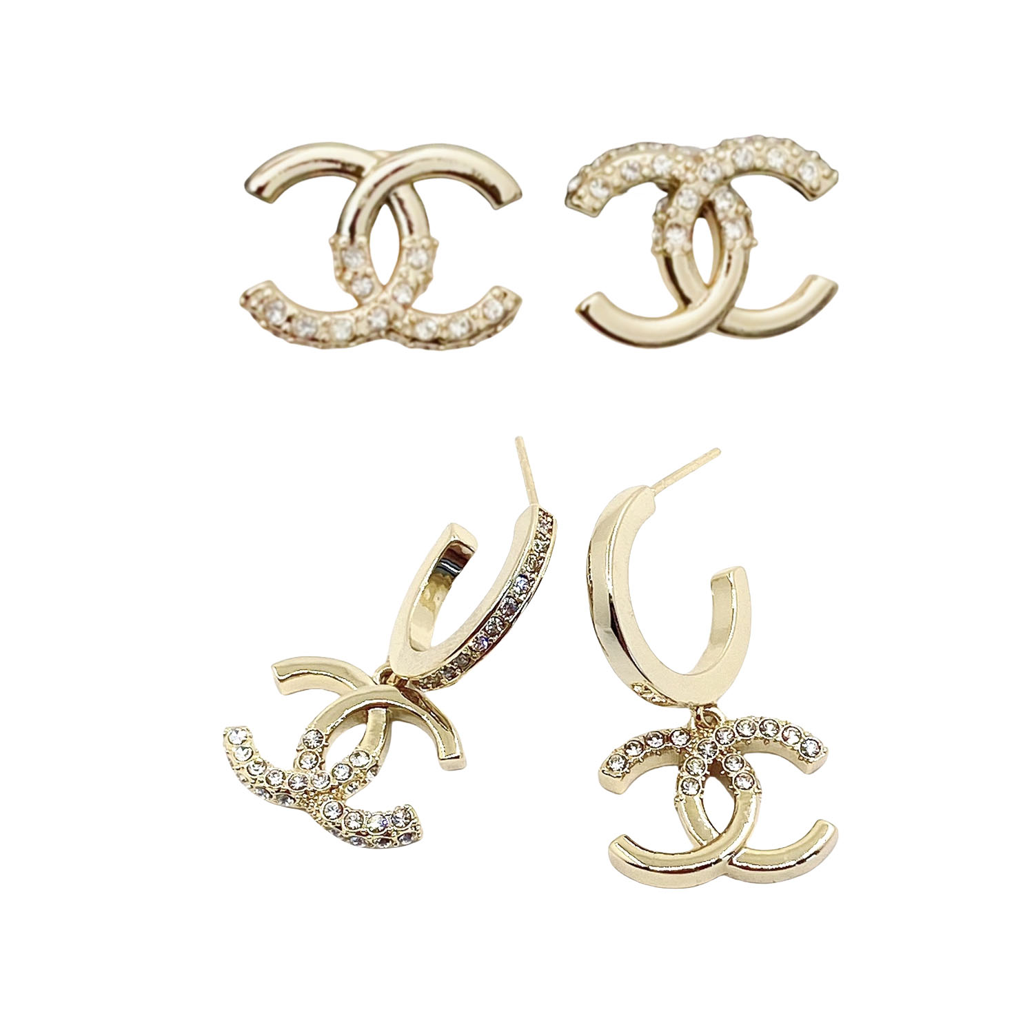 CCE085 Classical Metal crystal CC earring - ccjewelryacc