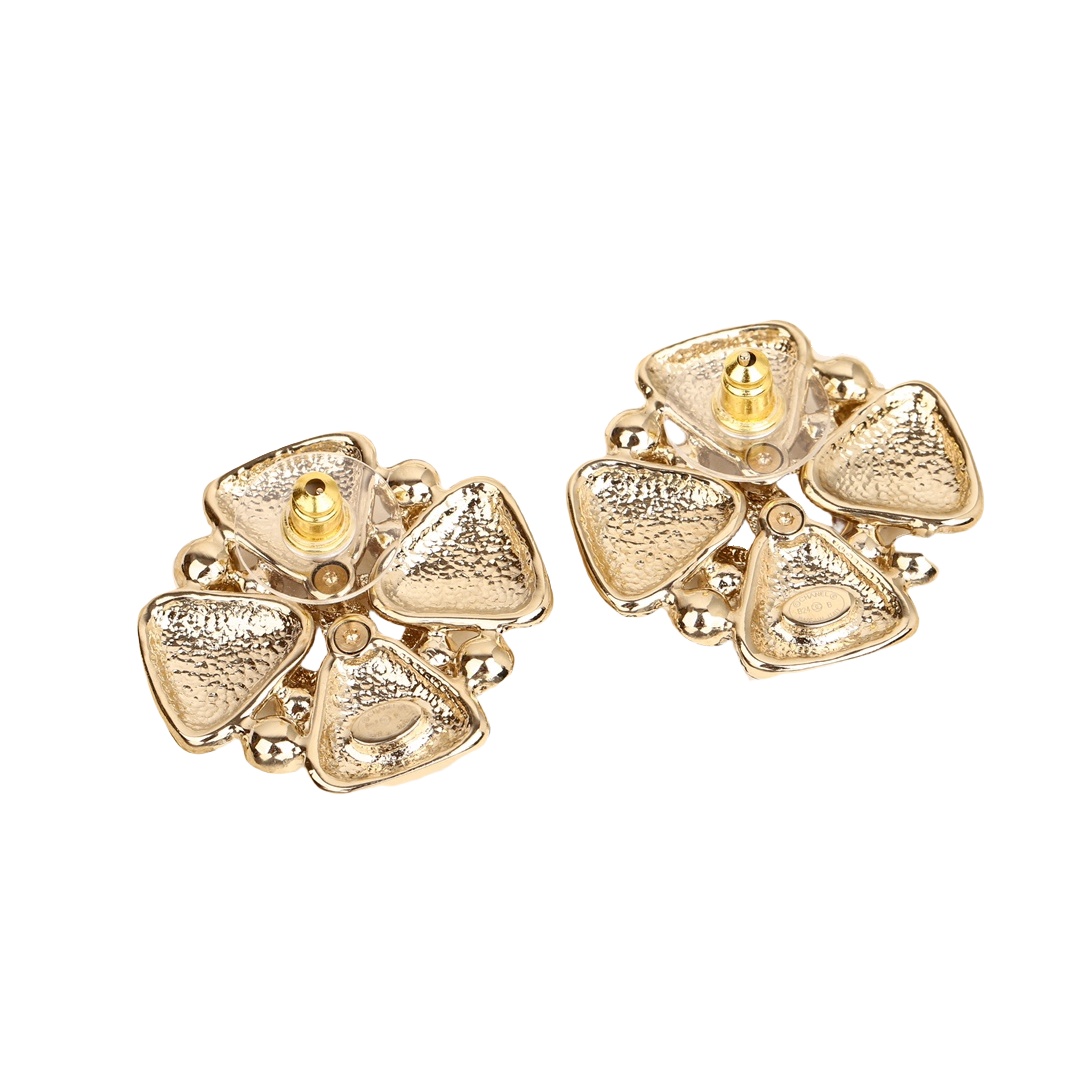 CCE846 24B Round piercing with cc logo stud earring - ccjewelryacc