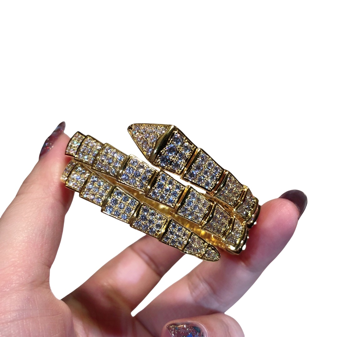 BGSV004 18k Diamond Serpenti viper bangle bracelet - ccjewelryacc